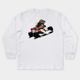 Ayrton Senna Full Color Kids Long Sleeve T-Shirt